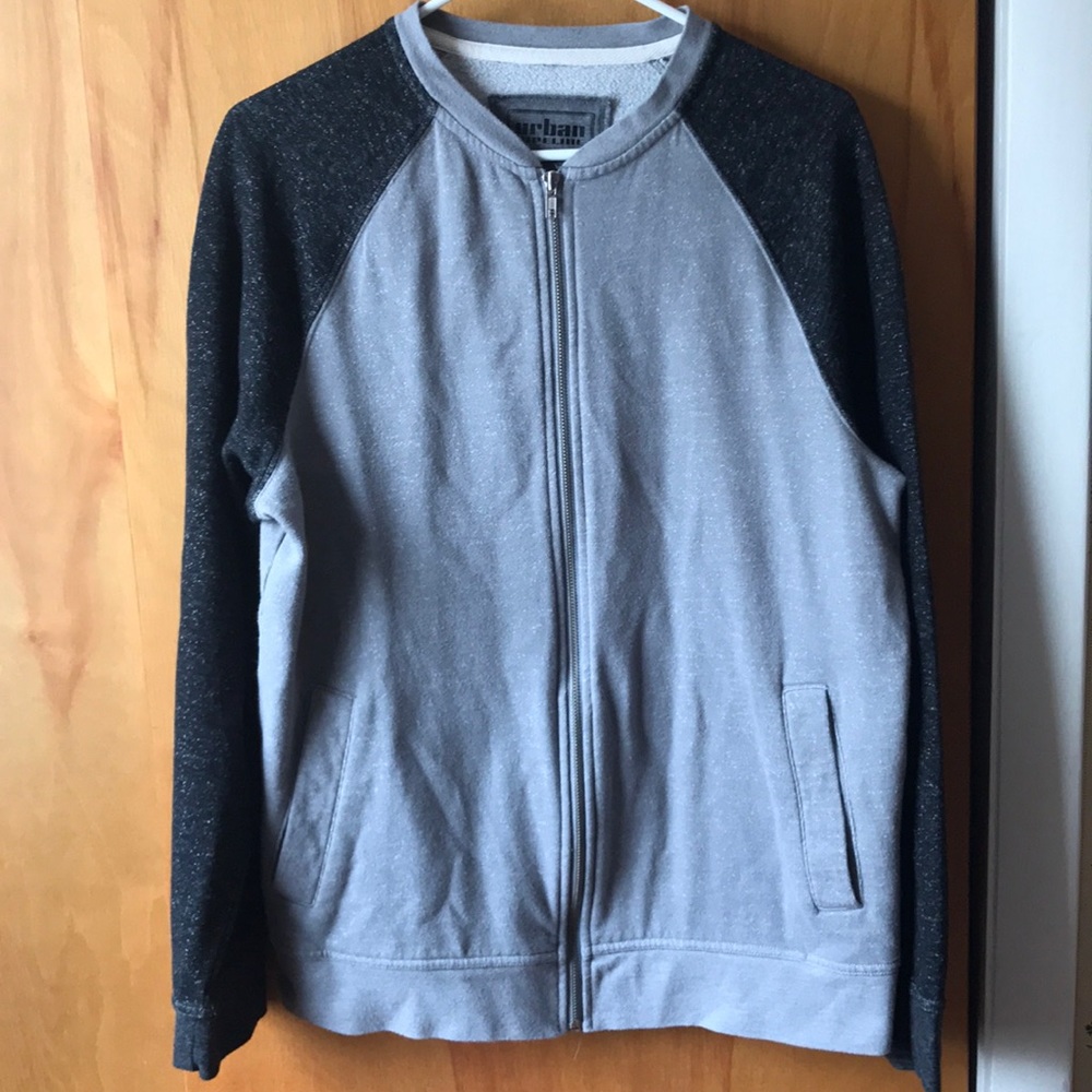 Mens Gray Zip Up Sweatshirt